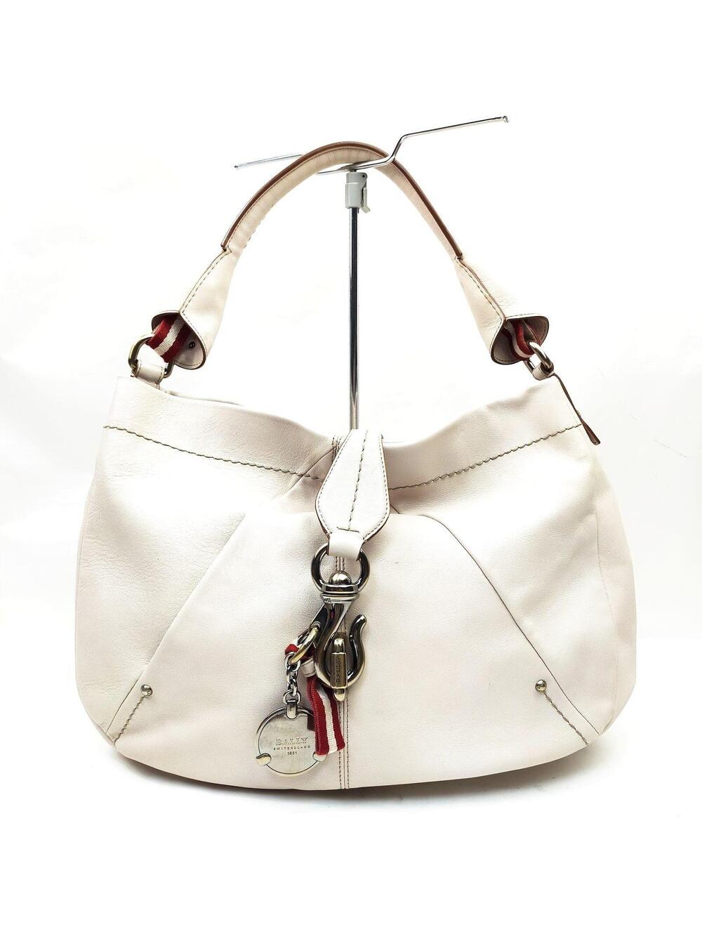 Bally Hand Bag Beige Leather 5511703
